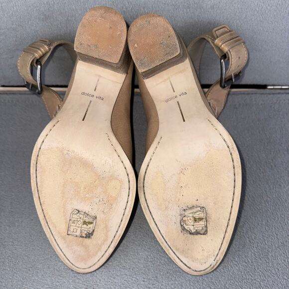 Dolce Vita Jacklyn Tan Leather Booties W/ Ankle Strap Block Heel Women’s 10 US - Picture 7 of 8